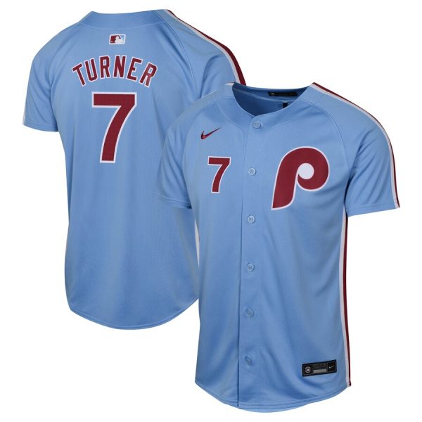 Trea Turner Philadelphia Phillies Youth Alternate Limited Player Jersey - Light Blue
