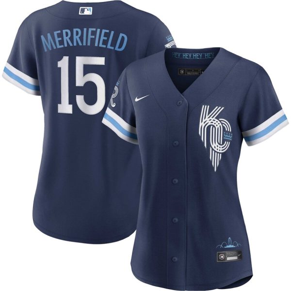 Whit Merrifield Kansas City Royals Women's City Connect Replica Player Jersey - Navy
