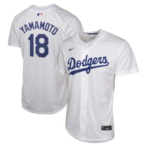 Yoshinobu Yamamoto Los Angeles Dodgers Youth Home Replica Player Jersey - White