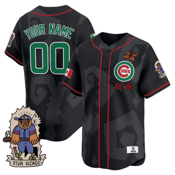 2025 Chicago Cubs Mexican Heritage Vapor Premier Limited Custom Jersey - Black