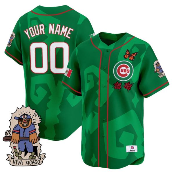 2025 Chicago Cubs Mexican Heritage Vapor Premier Limited Custom Jersey - Green
