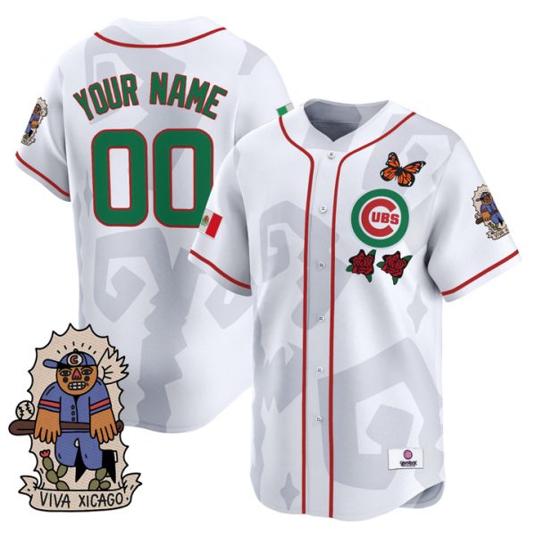2025 Chicago Cubs Mexican Heritage Vapor Premier Limited Custom Jersey - White