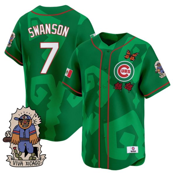 2025 Chicago Cubs Mexican Heritage Vapor Premier Limited Jersey - Green Dansby Swanson