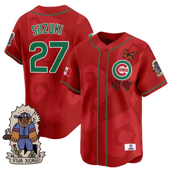 2025 Chicago Cubs Mexican Heritage Vapor Premier Limited Jersey - Red Seiya Suzuki