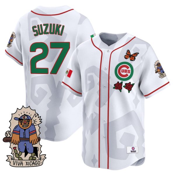2025 Chicago Cubs Mexican Heritage Vapor Premier Limited Jersey - White Seiya Suzuki