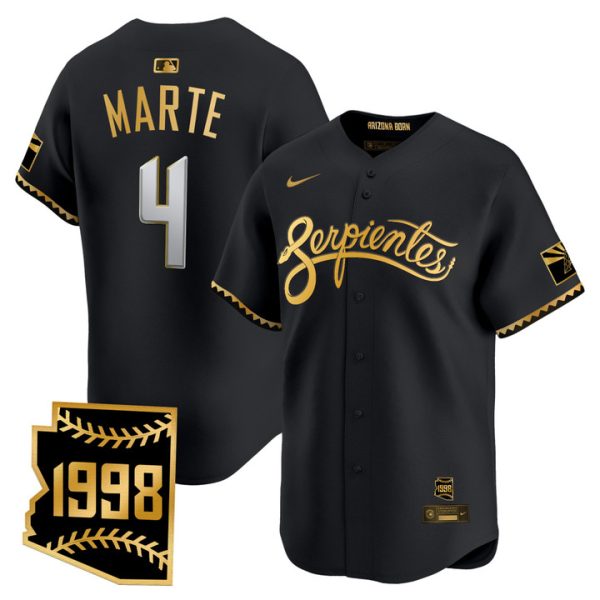 Arizona Diamondbacks 2025 City Connect Vapor Premier Limited Jersey V2 - Black Gold Ketel Marte