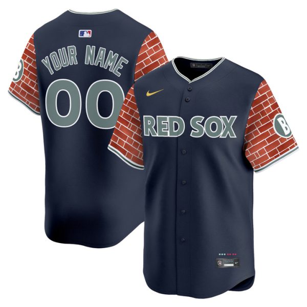 Boston Red Sox 2025 Fenway Red Brick Style Vapor Premier Limited Custom Jersey - Navy
