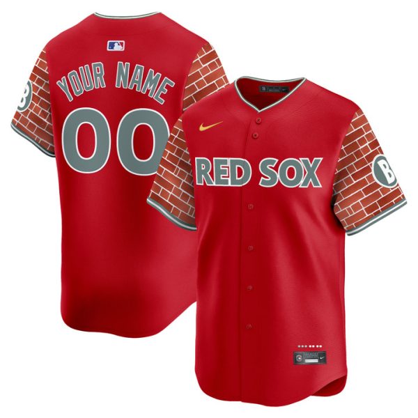Boston Red Sox 2025 Fenway Red Brick Style Vapor Premier Limited Custom Jersey - Red