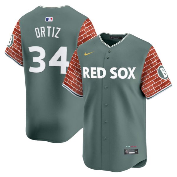 Boston Red Sox 2025 Fenway Red Brick Style Vapor Premier Limited Jersey - Green David Ortiz