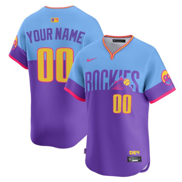 Colorado Rockies 2025 City Connect Vapor Premier Limited Custom Jersey - Purple/Light Blue