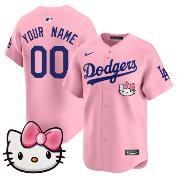 Dodgers 2025 Hello Kitty Vapor Premier Limited Custom Jersey - Pink