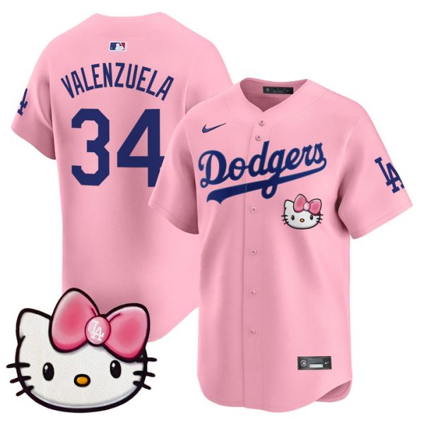 Dodgers 2025 Hello Kitty Vapor Premier Limited Jersey - Pink Fernando Valenzuela