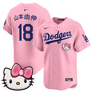 Dodgers 2025 Hello Kitty Vapor Premier Limited Jersey - Pink Yamamoto (Kanji)