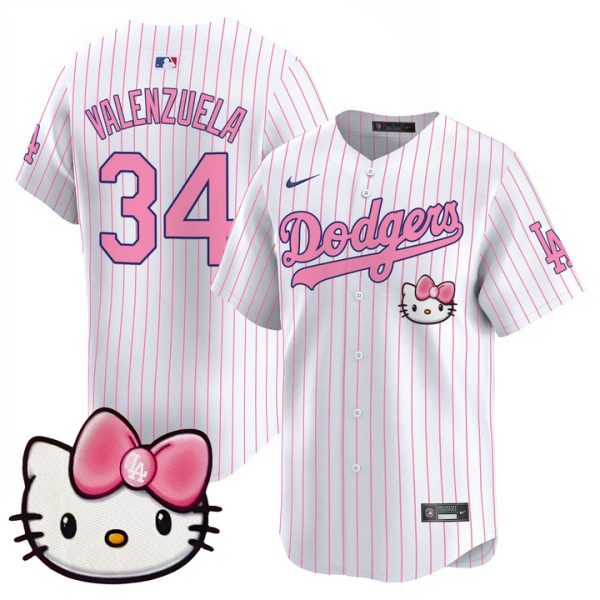 Dodgers 2025 Hello Kitty Vapor Premier Limited Jersey - Pinstripe Fernando Valenzuela