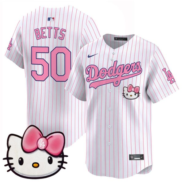 Dodgers 2025 Hello Kitty Vapor Premier Limited Jersey - Pinstripe Mookie Betts