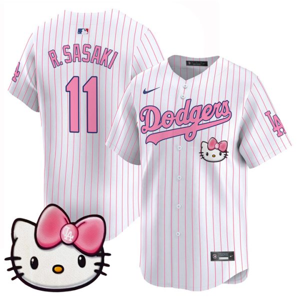 Dodgers 2025 Hello Kitty Vapor Premier Limited Jersey - Pinstripe Roki Sasaki