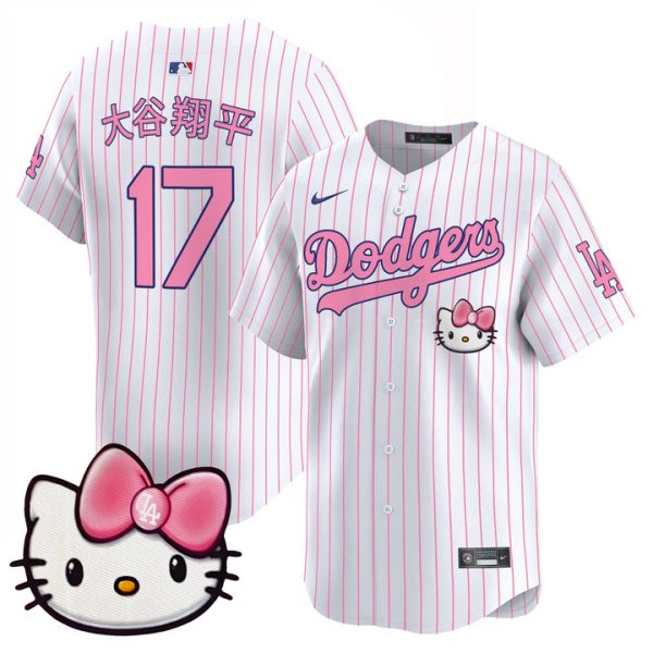 Dodgers 2025 Hello Kitty Vapor Premier Limited Jersey - Pinstripe Shohei Ohtani (Kanji)