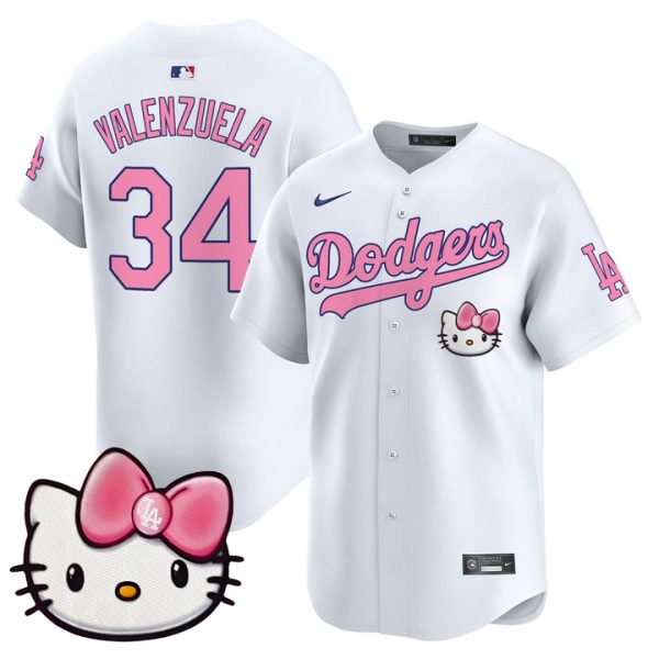 Dodgers 2025 Hello Kitty Vapor Premier Limited Jersey - White Fernando Valenzuela