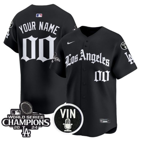 Dodgers 2025 LA Gothic Style Vapor Premier Limited Custom Jersey - Black