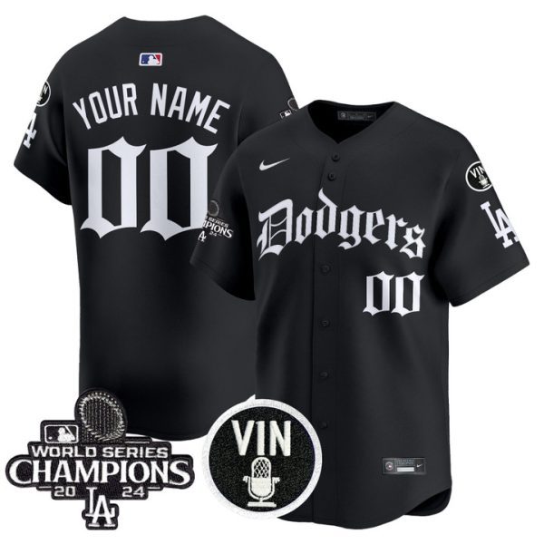 Dodgers 2025 LA Gothic Style Vapor Premier Limited Custom Jersey V2 - Black