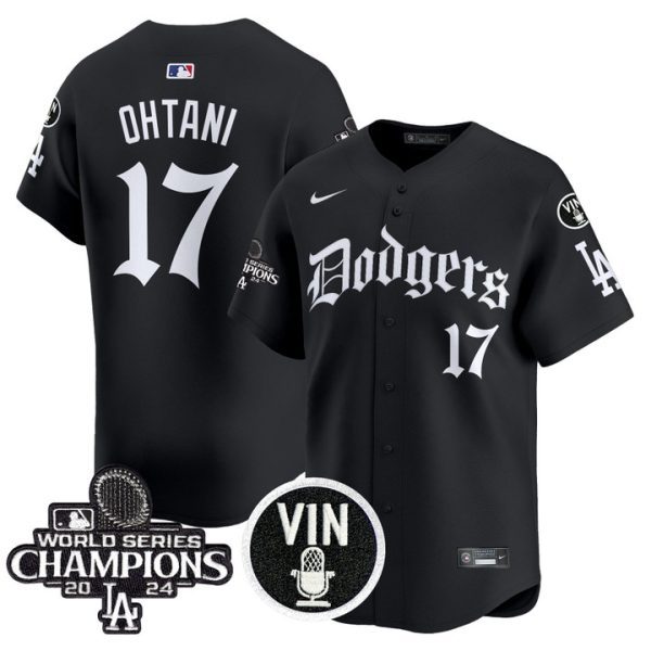 Dodgers 2025 LA Gothic Style Vapor Premier Limited Jersey V2 - Black Shohei Ohtani