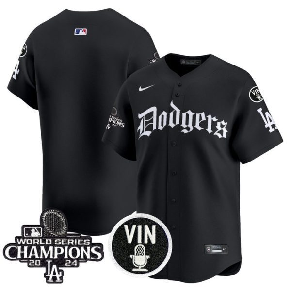 Dodgers 2025 LA Gothic Style Vapor Premier Limited Jersey V2 - Black Team