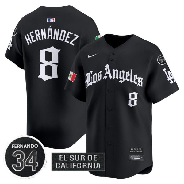 Dodgers Mexico 2025 LA Gothic Style Vapor Premier Limited Jersey - Black Kike Hernandez