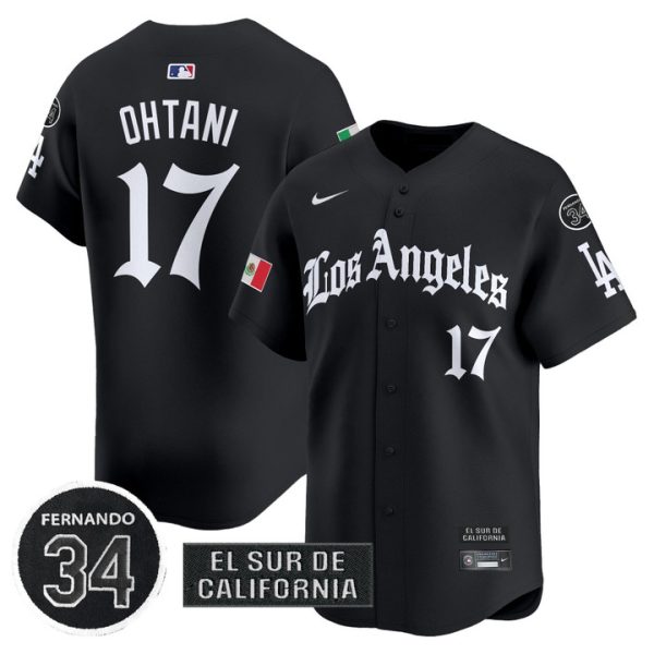 Dodgers Mexico 2025 LA Gothic Style Vapor Premier Limited Jersey - Black Shohei Ohtani