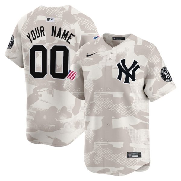 New York Yankees 2025 Armed Forces Day Vapor Premier Limited Custom Jersey - Camo