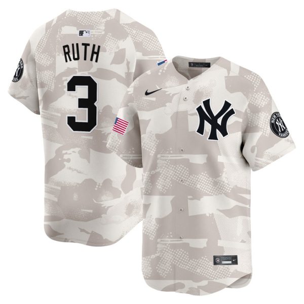 New York Yankees 2025 Armed Forces Day Vapor Premier Limited Jersey - Camo Babe Ruth