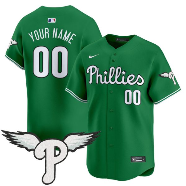 Philadelphia Phillies 2025 Vapor Premier Limited Custom Jersey - Kelly Green