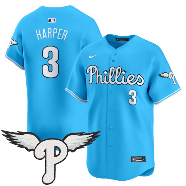 Philadelphia Phillies 2025 Vapor Premier Limited Jersey - Light Blue Bryce Harper