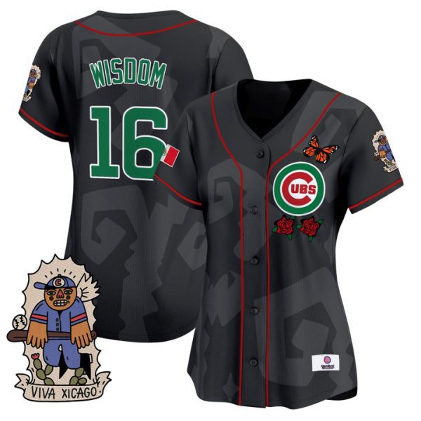 Women's 2025 Chicago Cubs Mexican Heritage Vapor Premier Limited Jersey - Black Patrick Wisdom