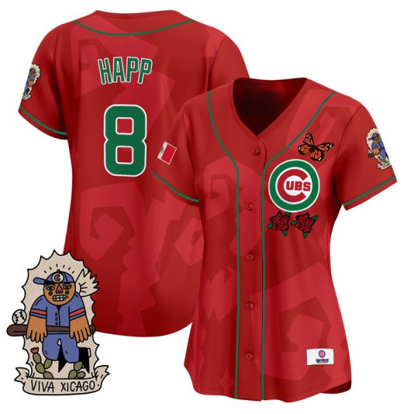 Women's 2025 Chicago Cubs Mexican Heritage Vapor Premier Limited Jersey - Red Ian Happ