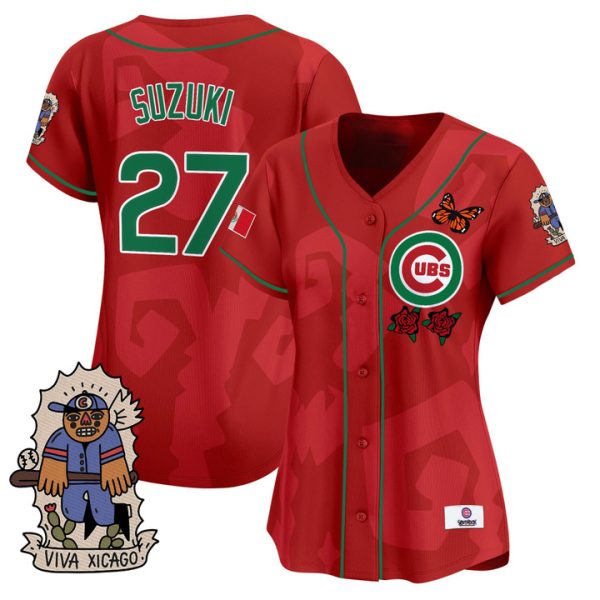 Women's 2025 Chicago Cubs Mexican Heritage Vapor Premier Limited Jersey - Red Seiya Suzuki