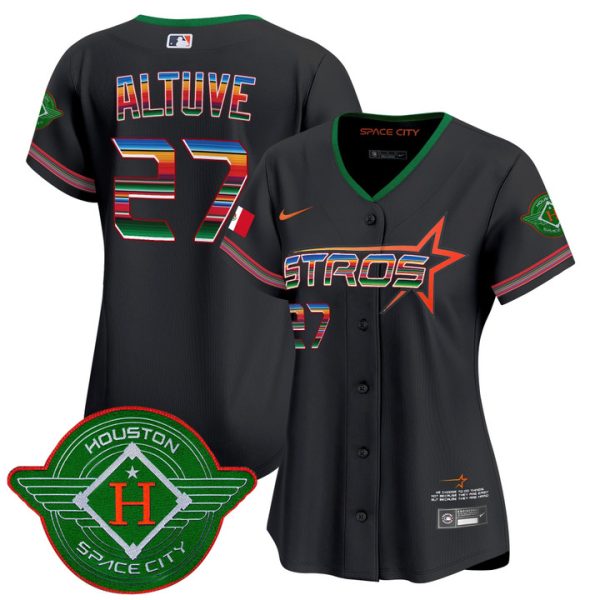 Women's Astros 2025 City Connect Mexico Vapor Premier Limited Jersey - Black Jose Altuve