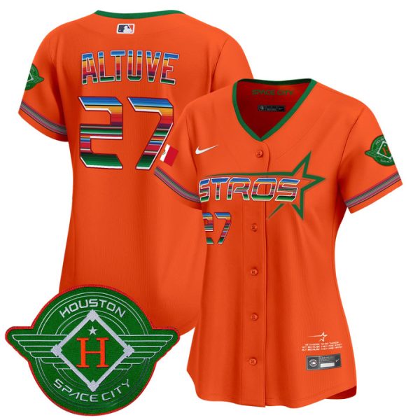 Women's Astros 2025 City Connect Mexico Vapor Premier Limited Jersey - Orange Jose Altuve