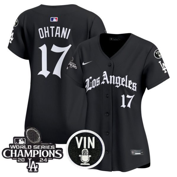 Women's Dodgers 2025 LA Gothic Style Vapor Premier Limited Jersey - Black Shohei Ohtani