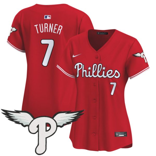 Women's Philadelphia Phillies 2025 Vapor Premier Limited Jersey - Red Trea Turner