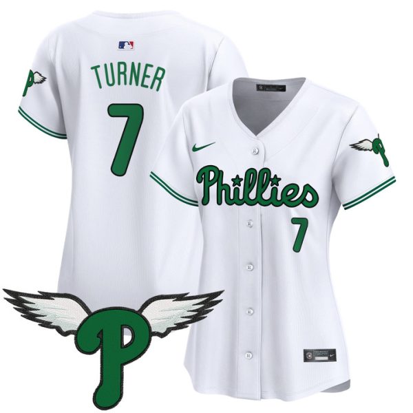 Women's Philadelphia Phillies 2025 Vapor Premier Limited Jersey - White Trea Turner