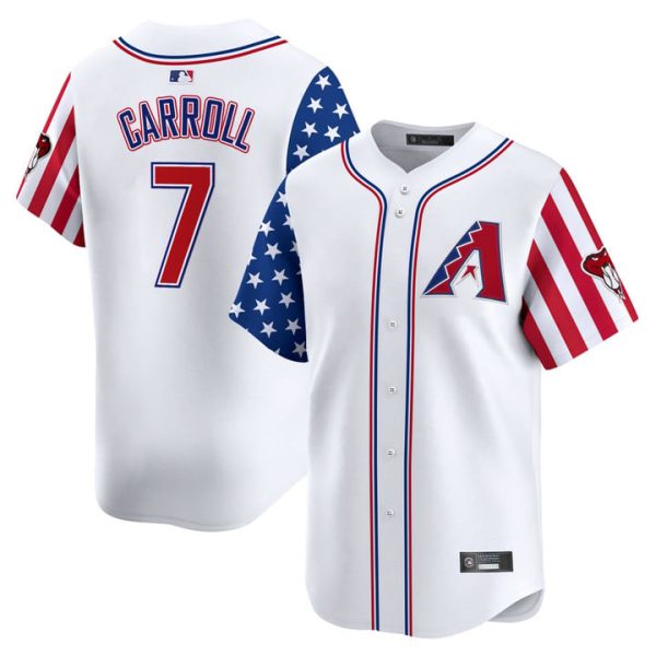 Arizona Diamondbacks 2025 Independence Day Vapor Premier Limited Jersey Stitched White Corbin Carroll