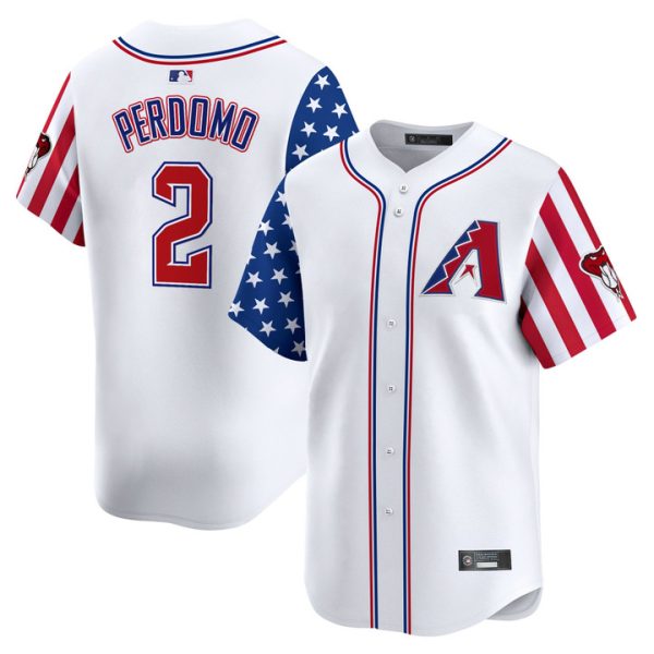Arizona Diamondbacks 2025 Independence Day Vapor Premier Limited Jersey Stitched White Geraldo Perdomo