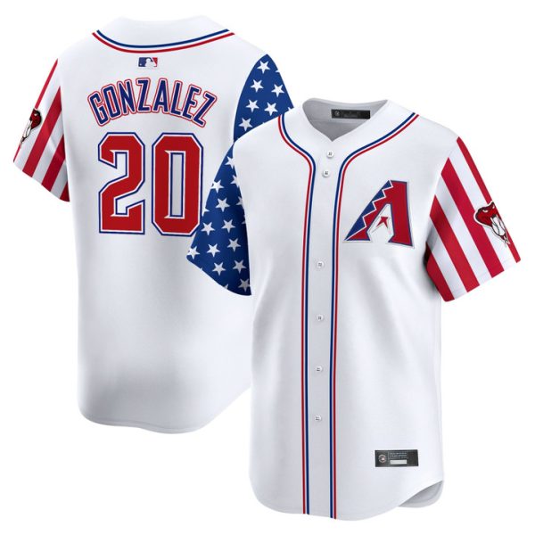 Arizona Diamondbacks 2025 Independence Day Vapor Premier Limited Jersey Stitched White Luis Gonzalez