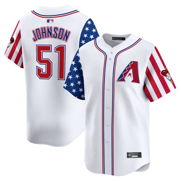 Arizona Diamondbacks 2025 Independence Day Vapor Premier Limited Jersey Stitched White Randy Johnson