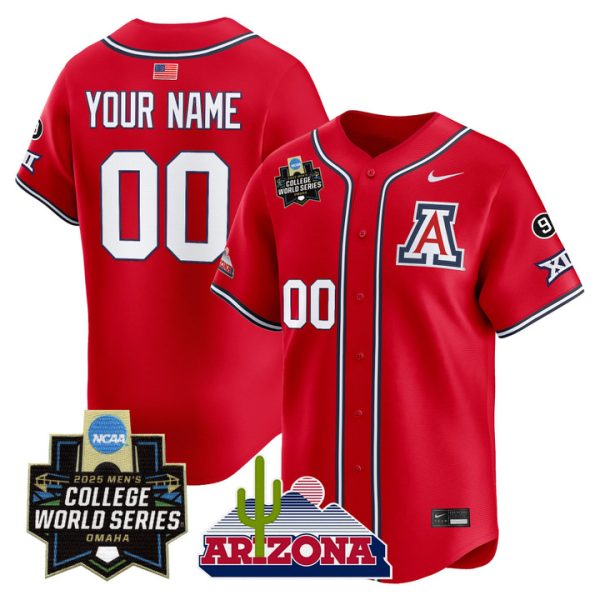 Arizona Wildcats 2025 World Series Vapor Premier Limited Custom Jersey Stitched Red