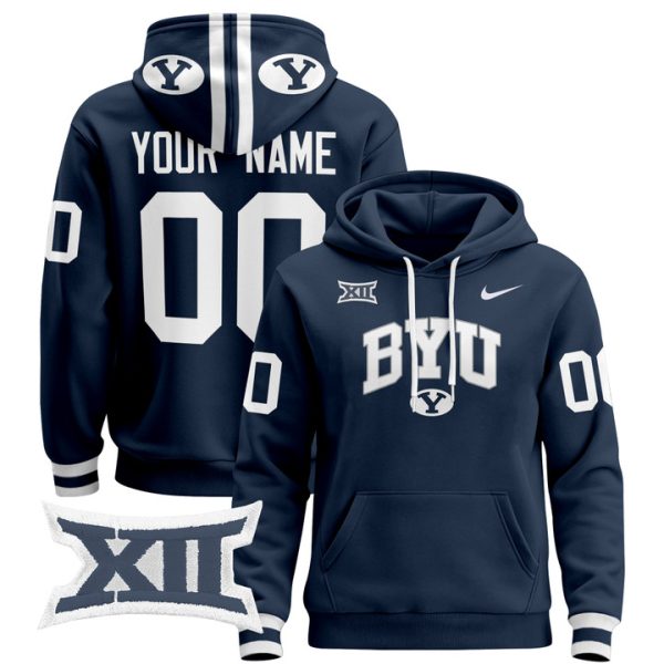 BYU Cougars 2024 Custom Pullover Stitched Hoodie - Navy