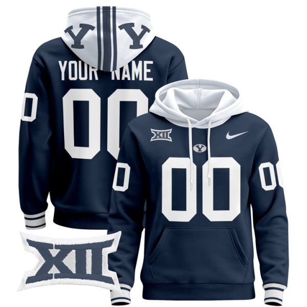 BYU Cougars 2024 Custom Pullover Stitched Hoodie - Navy