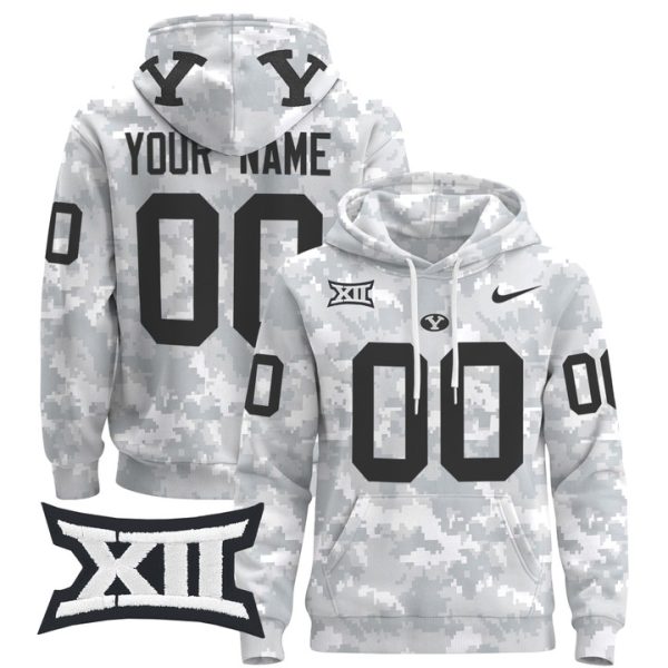 BYU Cougars 2024 Salute to Service Custom Pullover Stitched Hoodie - Custom