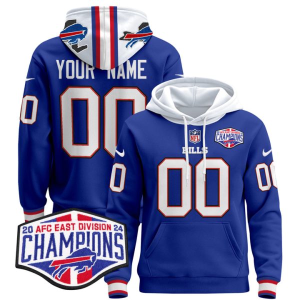 Buffalo Bills 2024 Custom Pullover Stitched Hoodie - Royal