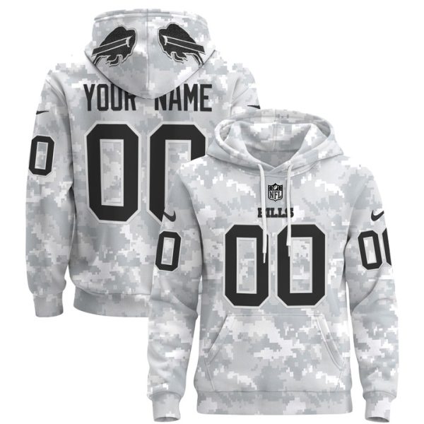 Buffalo Bills 2024 Salute to Service Custom Pullover Stitched Hoodie - Custom